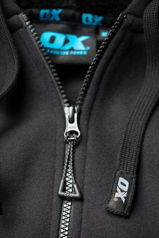 OX Zip Through Hoodie - Black - OX Tools